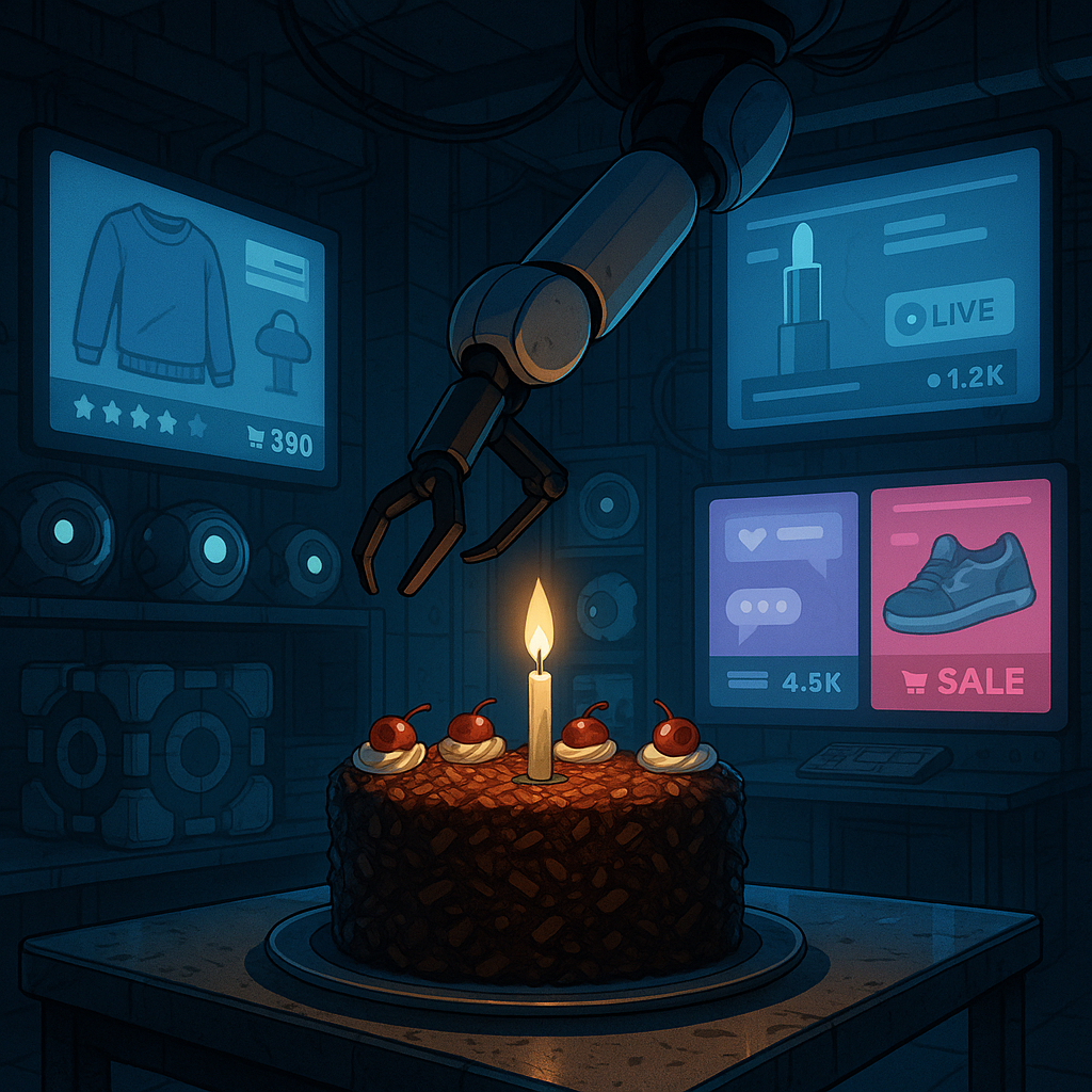 Portal Cake Scene